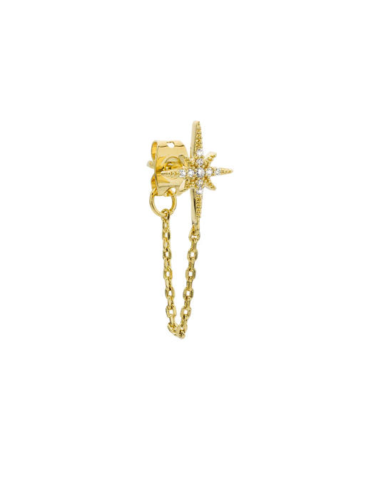 订购8周到｜MYA-BAY-DIWALI CHAIN-金色 星芒 锆石 链条 耳环［比利时设计师］ 商品图1