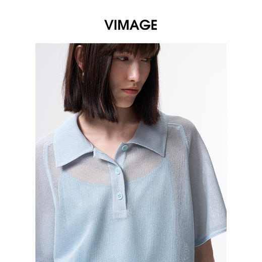 VIMAGE纬漫纪休闲百搭减龄宽松上衣2026夏季新款V2513213 商品图3