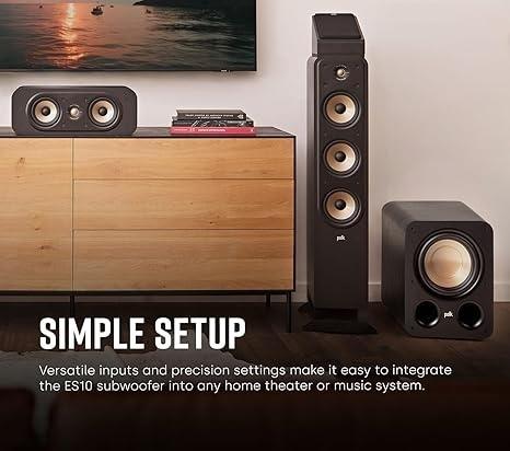 普乐之声（polk）ES10 200W家庭影院音箱 家用客厅有源低音炮10英寸长冲程超低音 黑色 商品图2