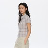Oneup轻薄格子短袖绑带合身衬衫 商品缩略图3