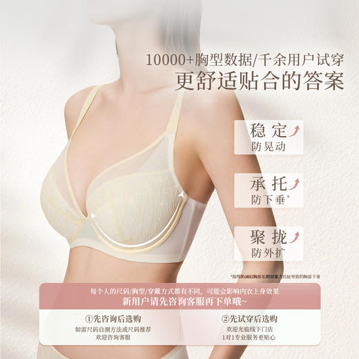 [流光分胸型]全罩杯文胸防下垂蕾丝上托大胸内衣 商品图5
