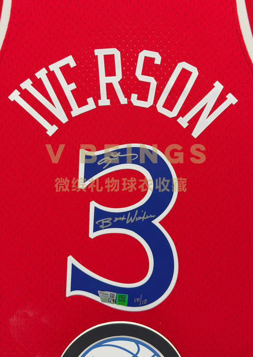 收藏系列 艾弗森 限量红 BEST 10/10 亲笔签名球衣 商品图2