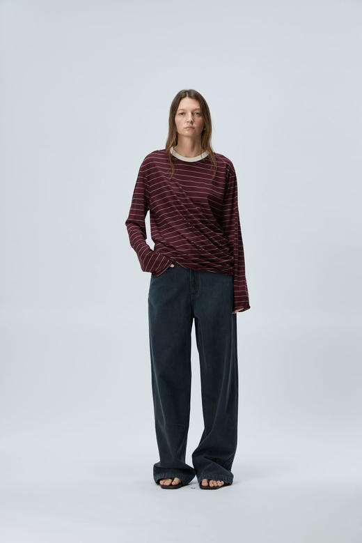 条纹撞色领造型T 商品图3