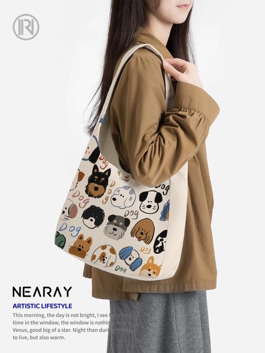 采绎来帆布单肩包 商品图0