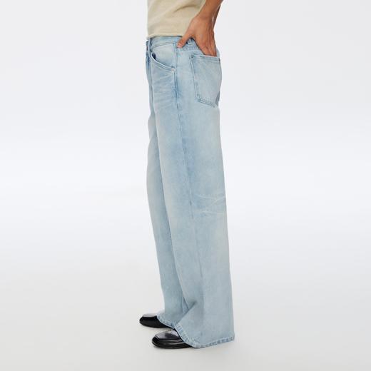 Oneup浅灰蓝牛仔直筒裤 商品图3