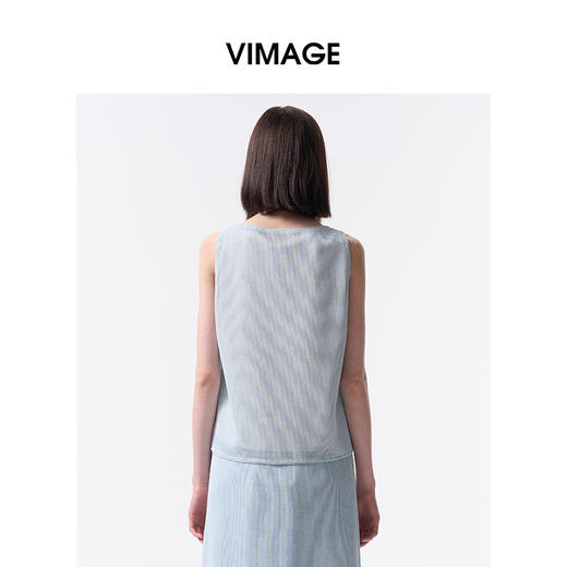 VIMAGE纬漫纪2026夏季新款百搭高级感显瘦无袖背心上衣V2513214 商品图4