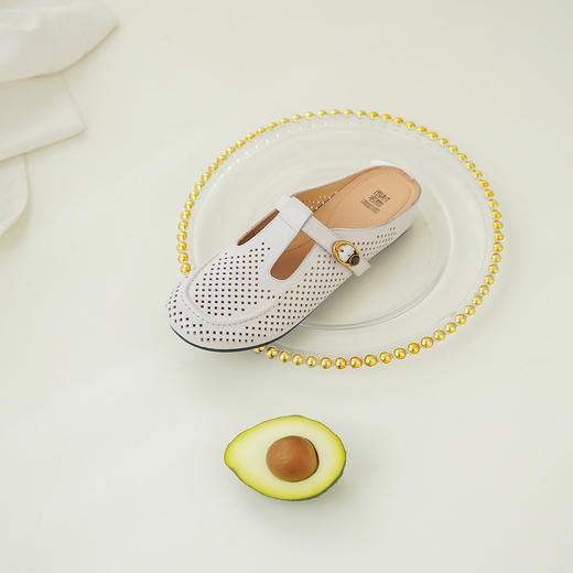 【羊皮革】西村名物2026年夏季新款舒适透气平底防滑后空洞洞空鞋T26AH17851 商品图6