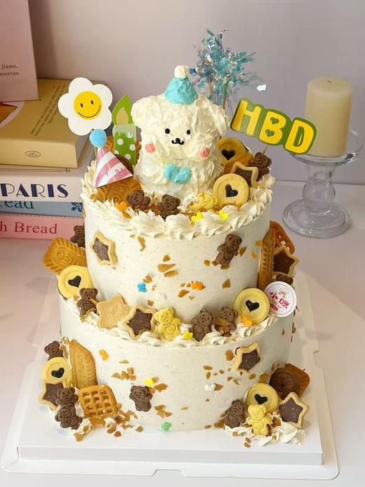 双层奶呼呼小熊饼干蛋糕 商品图0