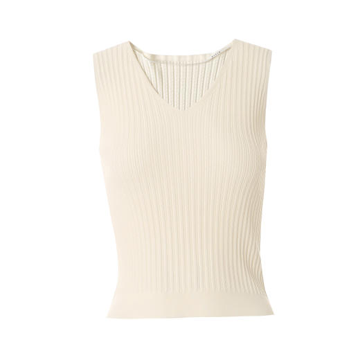 EITIE爱特爱V领修身显瘦无袖背心上衣春季新款8101805 商品图6