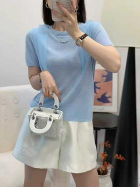 女装26春夏新品珠仔链天丝亚麻短袖2291-6513