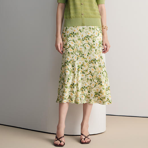 EITIE爱特爱印花高腰显瘦气质优雅a字裙半身裙2026夏季新款8606307 商品图2