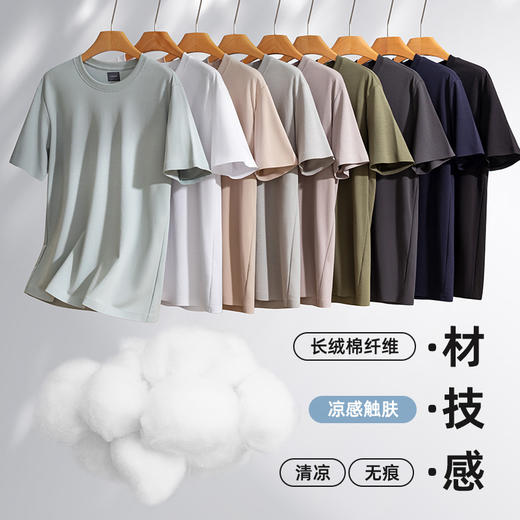 【79元2件】液氮长绒棉冰感T恤 M-4XL 吸汗透气 多种颜色可选 柔软亲肤 商品图4