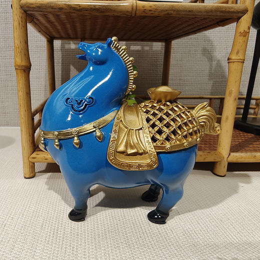 马上有钱°铜香炉|中国红/发财绿/宝石蓝 商品图6