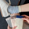 【39.9元5双，下单拍5】春夏袜子新款ins拼色网眼薄款竖条纹中筒袜糖果色精梳棉女袜ZXFX2026 商品缩略图1