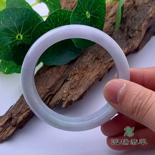 派瑞翡翠 翡翠手镯 糯种 浅绿 浅紫 商品图3