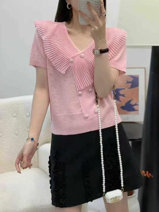 女装26春夏新品花边领天丝亚麻短袖2291-6510 商品图0