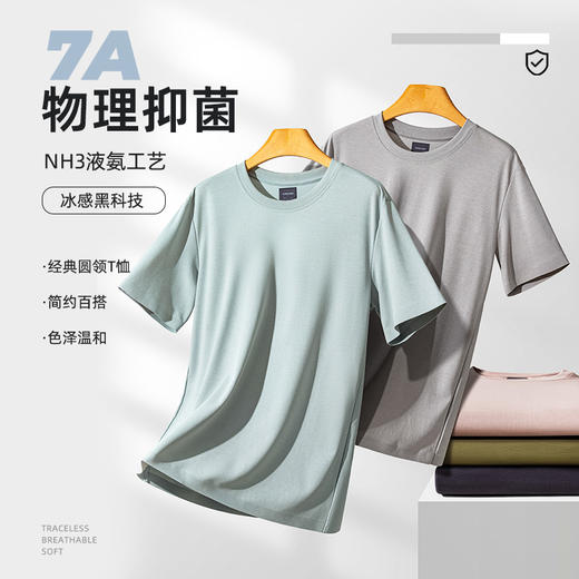 【79元2件】液氮长绒棉冰感T恤 M-4XL 吸汗透气 多种颜色可选 柔软亲肤 商品图0