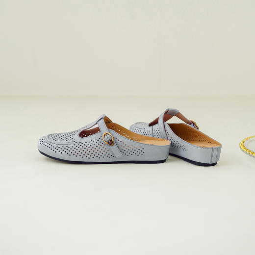 【羊皮革】西村名物2026年夏季新款舒适透气平底防滑后空洞洞空鞋T26AH17851 商品图2