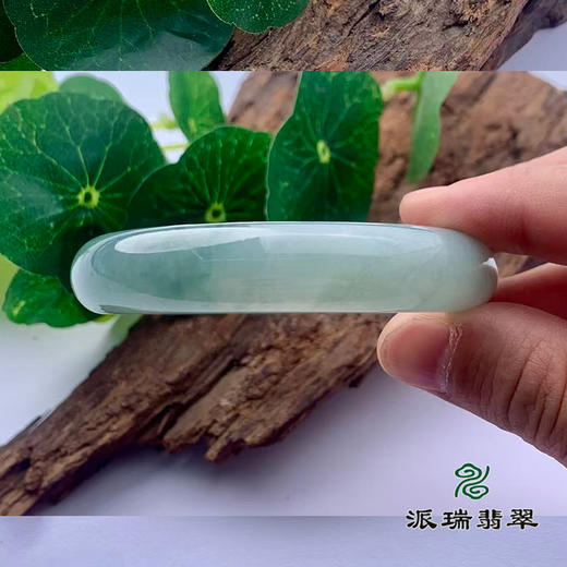 派瑞翡翠 翡翠手镯 冰糯种 浅油青 商品图2