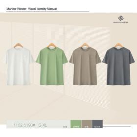 MartineWester 女款桑蚕丝. 棉. 莫代尔混纺宽松圆领短袖T 11325198