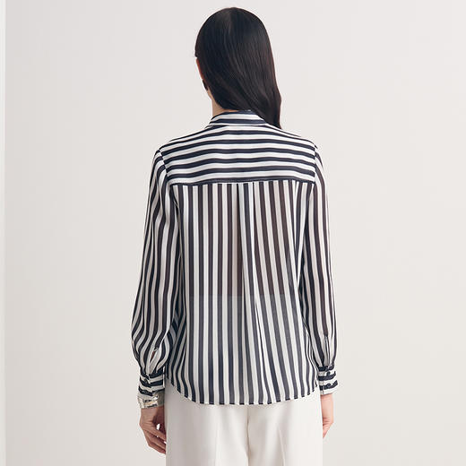 EITIE爱特爱2026夏季新款时尚显瘦百搭简约通勤直筒条纹衬衫8609302 商品图4