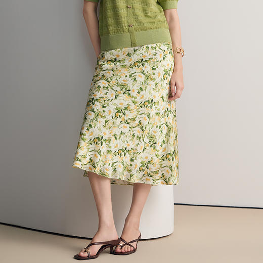 EITIE爱特爱印花高腰显瘦气质优雅a字裙半身裙2026夏季新款8606307 商品图3