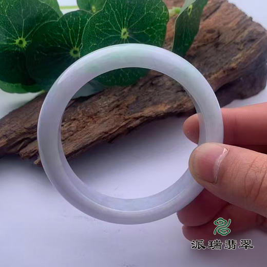 派瑞翡翠 翡翠手镯 糯种 浅绿 浅紫 商品图3