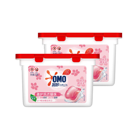 奥妙（OMO）自然工坊樱花甜香柔护洗衣凝珠 50颗*2盒 商品图0