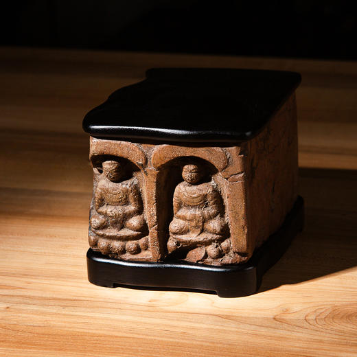 南北朝佛造像古砖镶嵌歙石制砚 商品图0