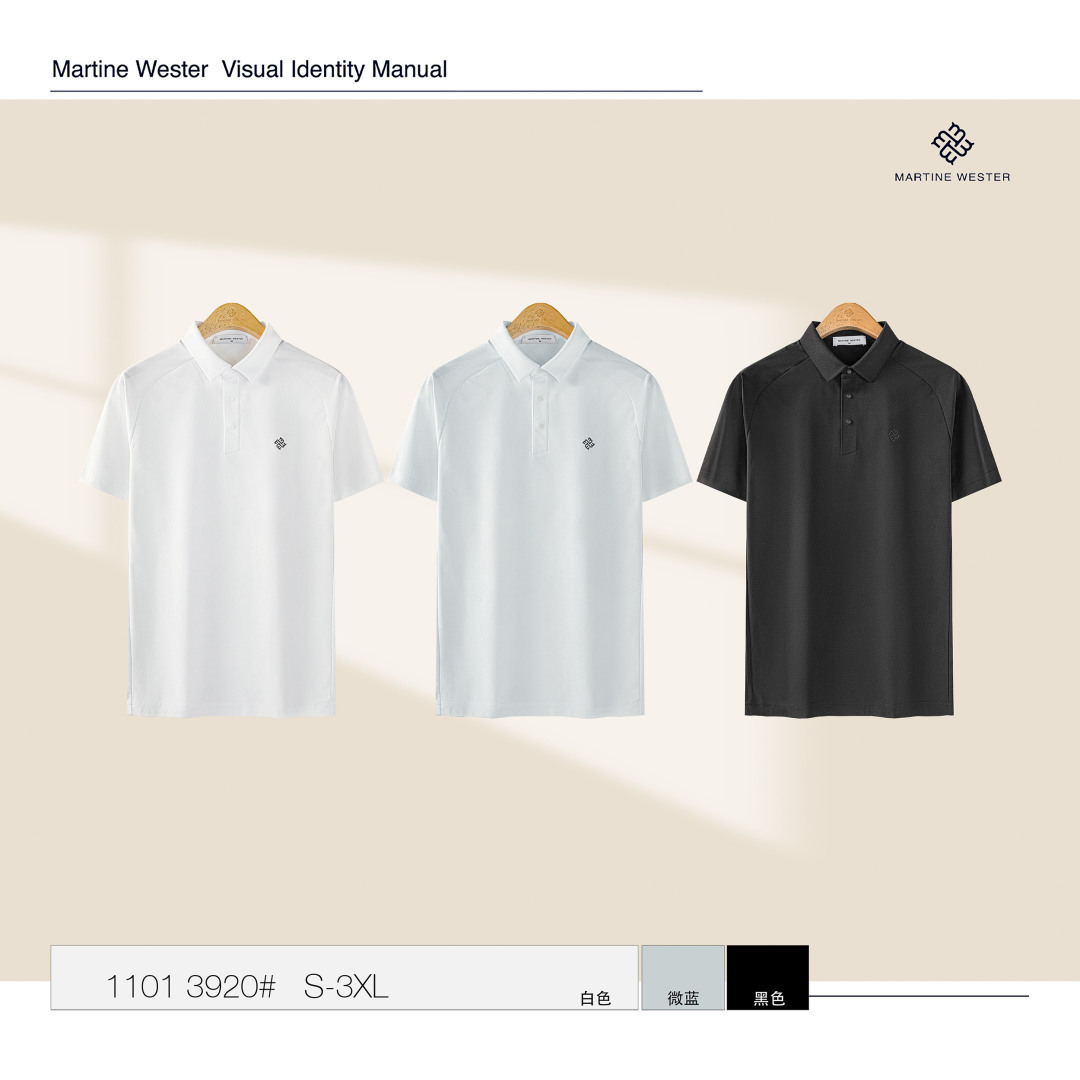 MartineWester 男款速干小珠地热胶翻领POLO短袖T 11013920