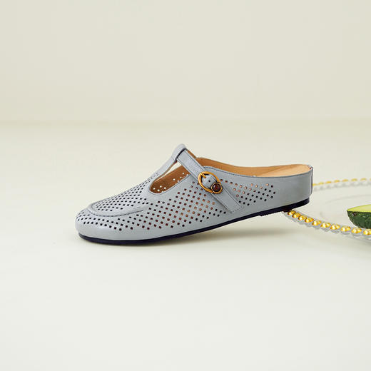 【羊皮革】西村名物2026年夏季新款舒适透气平底防滑后空洞洞空鞋T26AH17851 商品图4