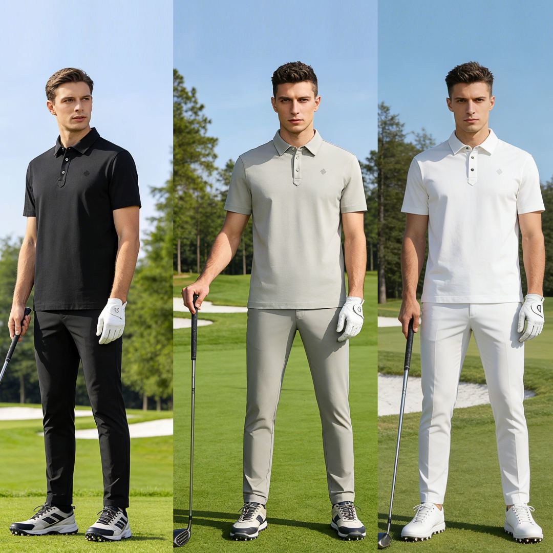 MartineWester男式蚕丝莫代尔丝光棉POLO领短袖T恤 11015782