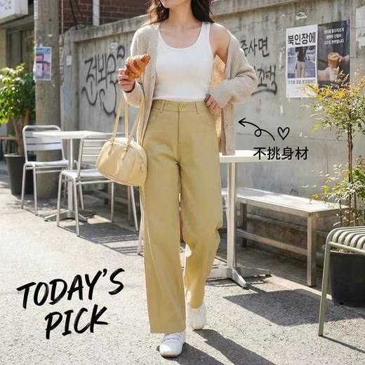 五只白鹅🔥 爆款推荐→2026春高端牛仔2661#钛金棉樱花窄版直筒休闲裤 商品图5