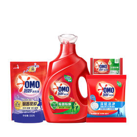 奥妙（OMO）洗衣液4.04斤组合装（洗衣液1kg+补充装500g+洗衣粉300g+洗衣皂220g）