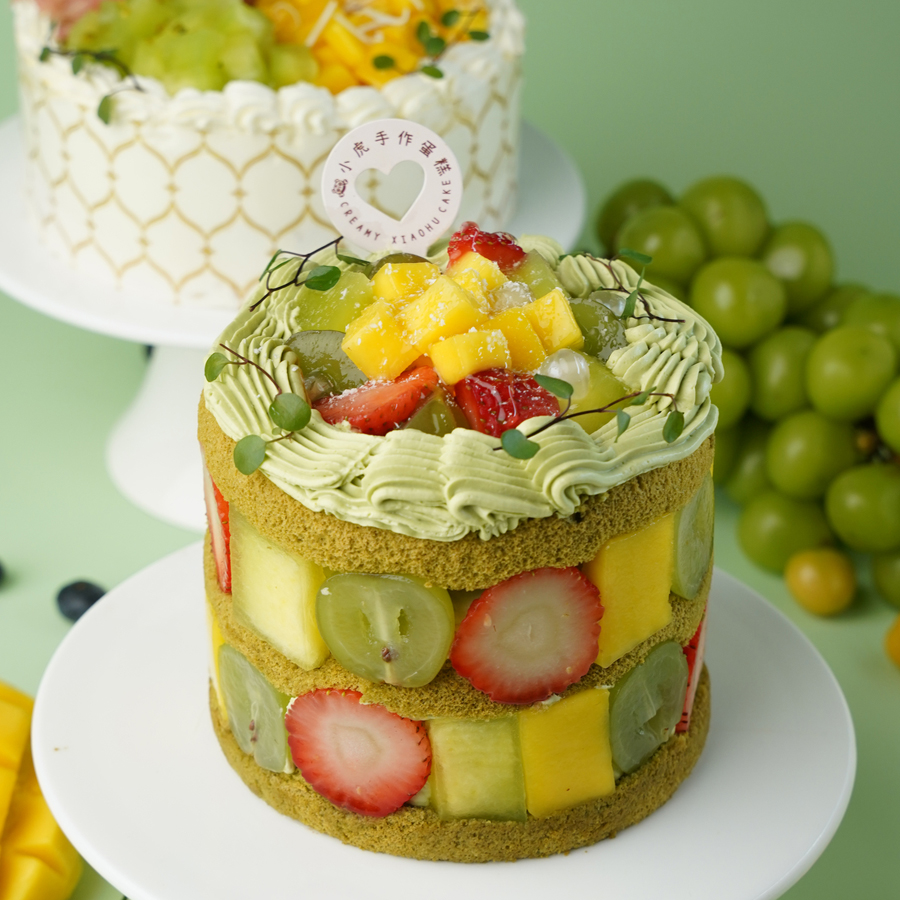 缤纷水果·祼蛋糕（抹茶开心果）