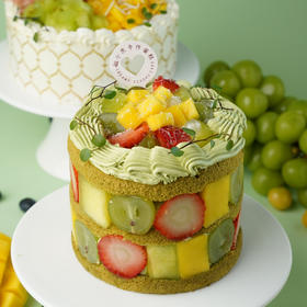 缤纷水果·祼蛋糕（抹茶开心果）