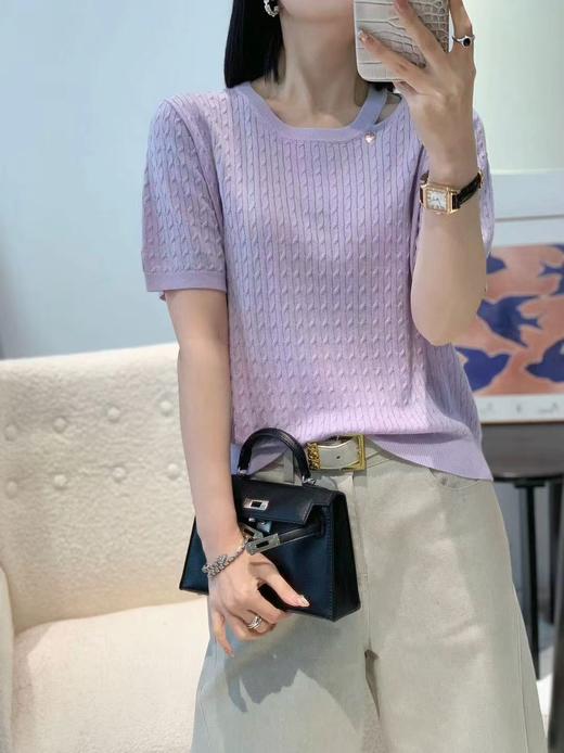 女装26春夏新品露锁骨天丝短袖2291-2605 商品图1