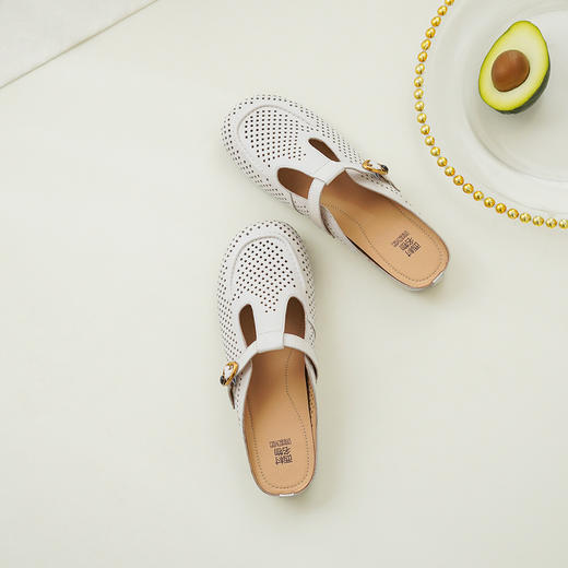 【羊皮革】西村名物2026年夏季新款舒适透气平底防滑后空洞洞空鞋T26AH17851 商品图1