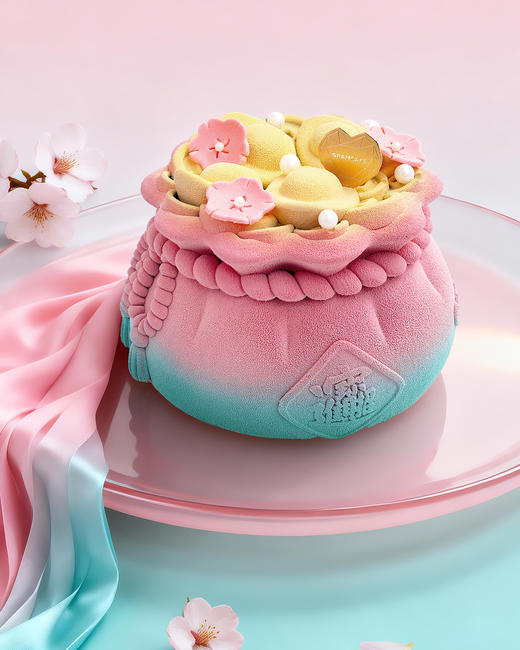 春和景明·锦福袋-抹茶樱花柑橘慕斯生日蛋糕（1.88磅） 商品图1