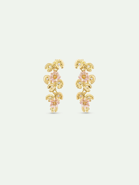 订购6周到｜Les Nereides-Pink water lily golden lotus-粉色睡莲 金色莲花 耳环［法国设计师］
