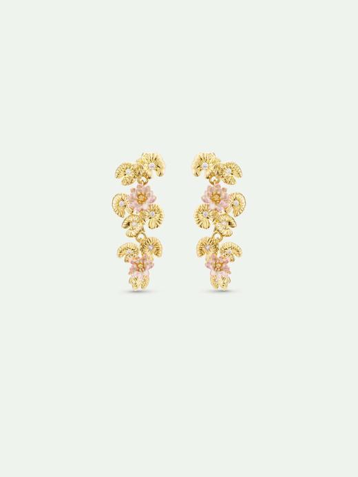 订购6周到｜Les Nereides-Pink water lily golden lotus-粉色睡莲 金色莲花 耳环［法国设计师］ 商品图0
