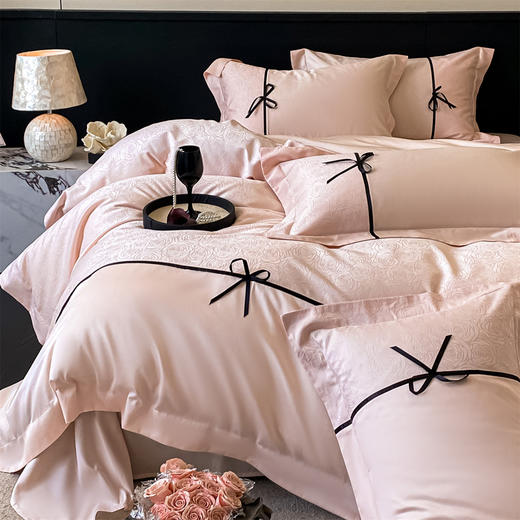 【下架】自然醒天丝棉提花拼色织带四件套NH192 商品图0