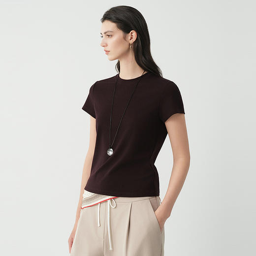 初棉女款正肩修身白色短袖T恤 | 高弹面料、修身舒适、简约气质、多款选择【HZ】 商品图1