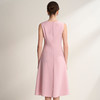 EITIE爱特爱时尚简约圆领通勤压褶修身显瘦无袖连衣裙2026春季新款A2607103 商品缩略图4