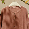 【抖音专属】休闲棉麻外套（08032豆沙红） 商品缩略图1