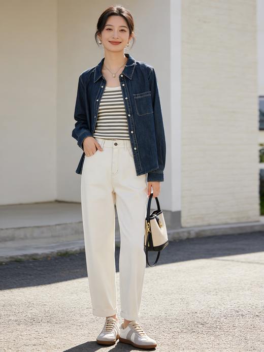 预售 臣禾	【丹宁衬衫】小个子H型正肩牛仔衬衣空调衫防晒衫薄外套	9261040375 商品图8