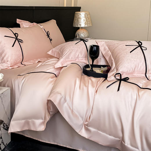 【下架】自然醒天丝棉提花拼色织带四件套NH192 商品图4