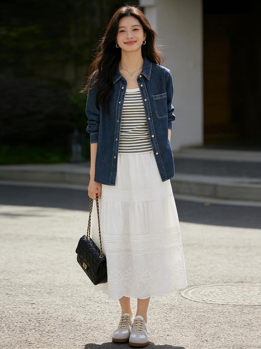 预售 臣禾	【丹宁衬衫】小个子H型正肩牛仔衬衣空调衫防晒衫薄外套	9261040375 商品图10