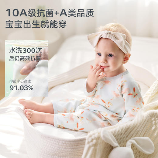 【2026春夏新品】ibaby×outlast太空科技恒温天然矿物银长效抗菌护肚/拉链长袖连体衣 商品图4