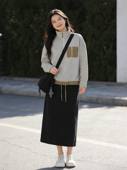 预售 臣禾	【半开襟撞色卫衣】舒适休闲上衣	9261050184 商品图3